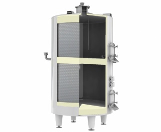 Compartmented cylindrical tank